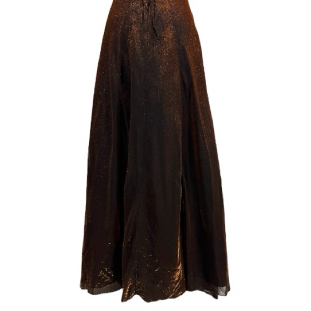 Vintage Y2K Jump Apparel Metallic Bronze Corset Gown Fairycore Gothic Prom Dress - Picture 10 of 16